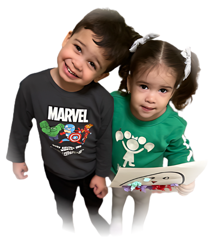 Two children from the Sunny Home Daycare